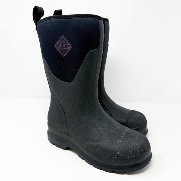 The Muck Boot Co Black Rubber Boots Women's Size 6 EUC Pull On Waterproof